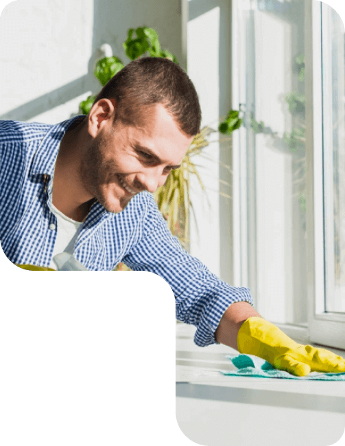 Experienced commercial cleaner cleaning office space in Sheffield